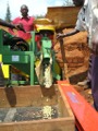 Coffee husking machine in action Mkumbi